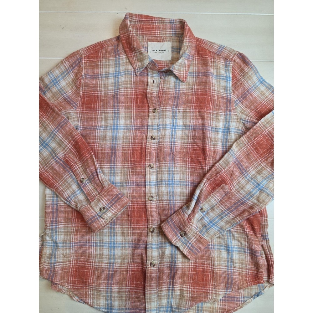 Lucky Brand Men's XS Plaid‎ Long Sleeve Button Up Shirt